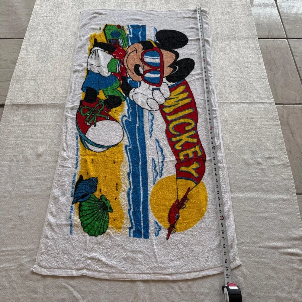 Vintage 90s Disney Mickey Mouse Beach Towel Franco Surf‎ Sunglasses Retro Vtg
